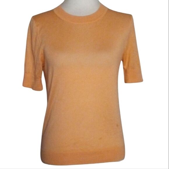 J. Crew Knit Short Sleeve Essential Tee Lyocell Silk Blend Melon Color Small - Picture 1 of 8
